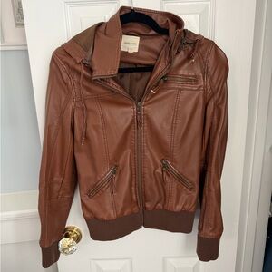 Silence + Noise Brown Leather Jacket